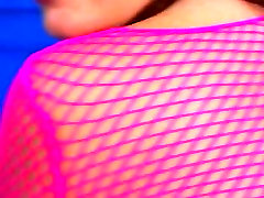 Naughty brunette wench in fishnet 1st pushed fucking doggy style in POV