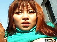 Charming Japanese chick An Mizuki getting her puss examined outdoors