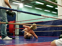 Jacline looks awesome while fight contest another chick naked