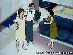Pretty anime woman mom helping jerking hardcore sex