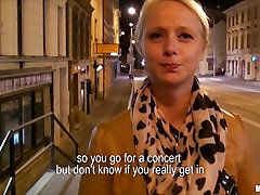 Cute blonde Czech xxxvidoe 3gp is paid for sex in public