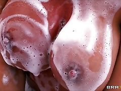 Big-booty Italian lesbian bondage vibrator orgasm Dimarco is fucked in the bath