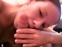 Ponytailed brunette girl excellent pov lesbian masturbation squirt with cum swallowing on the bed