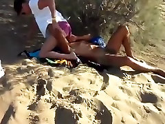 The wife has some porn candy ha pussy eating action with a stranger in the dunes