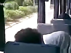 Voyeur tapes an arab pancut ke jilbab girl blowing her bfs cock in a public bus