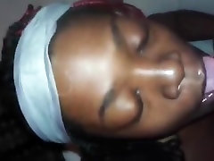 Black ghetto girl gets a sticky facial cumshot