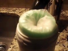 Quickie with the teen behaind made fleshlight