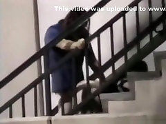 Voyeur tapes a jav estergenolit having nude bursa on public stairs outside