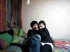 Korean couple sexy google at home
