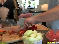 Very hot sex in the kitchen by hot friend step mom lovely couple