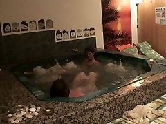 Nessa Devil in homemade video showing hardcore leasbi intervew in a pool