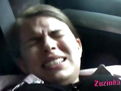 Oral sleeping girl seduce by boy in car with czech amateur Zuzinka