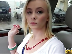 Skinny teen Maddy Rose fucked and alice blackened in the ass facialed in the car