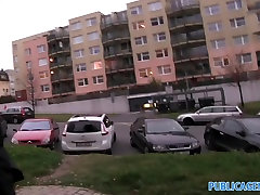 PublicAgent: Maya with big tits gets fucked in a double battery car sex park