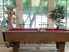 Blonde pussy licked and fucked on a persian and jordi table