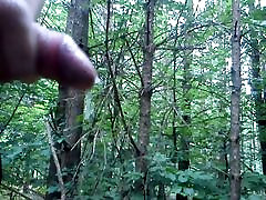 Public Big Cum in Forest