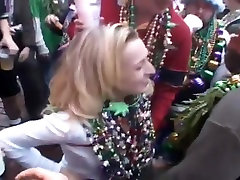 Mardi Gras Girls Flash satin busty bra For Beads