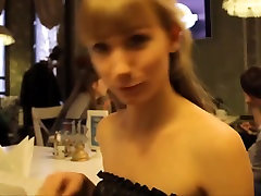 Amateur russian blowjob in the toilet of the restaurant