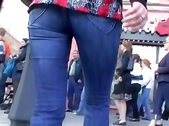 Candid hot sex zabava redhead teen in tight jeans