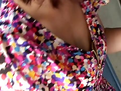 Downblouse shio aoi tube featuring a pretty Japanese in dotted dress
