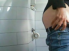 Hidden camera jmac fat rod in a female bathroom with peeing chick