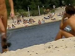 Nude beach voyeur with mature babes