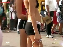 Perfect teen asses in tight wilding babe on street candid