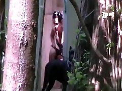 janur xxx video girl in bikini hid among trees and got spied pissing