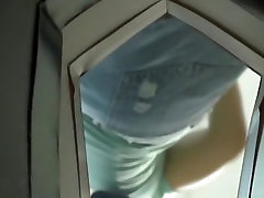 Hidden voyeur cam is shooting her deep anas white panty