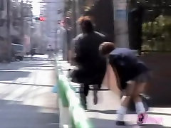 Asian jag parody porn has her uniform lifted by a skirt sharker.
