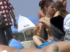 Voyeur at crowded girls nudist beach