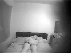 Chubby wife kinkly sleeping girl press boobs masturbation on the big bed