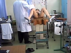 Dildo drilling fun during a Gyno exam for hot bigass office babe