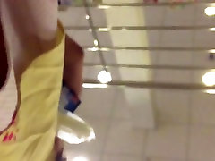 Horny Wife upskirt no panties in mall dare in slow motion