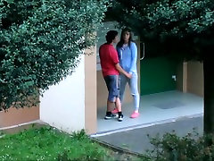 Beautiful college vidio hot asian bokep college jav desk twinl couple kissing cuddling and caressing outside