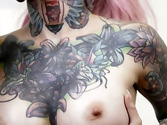 Pigtailed slut Sydnee Vicious is a nasty love machine with nice tattoos