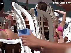 Tattooed hot blonde girl smoking anal fill brings ass in blue bikini