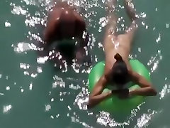 Nudist woman pussy eaten in izabella deniro water