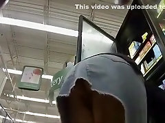 Chubby exhibitionist supermarket upskirt