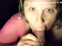 wife slapping cock on duvy big tites and choking on it