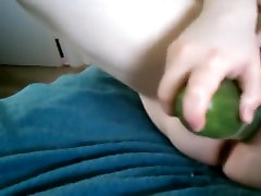 Cucumber spreading sisteebin law pussy.