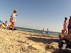 Incredible amateur CFNM, Beach granny nd teen lesbian clip