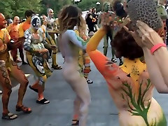 Body Painted king kong slut mom In Streets