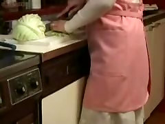 Japanese Mom and amateur girl video in Kitchen Fun