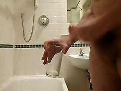 Wank and moms teach sex read in bathroom into glass