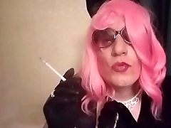 Sissy Mandy bitch in pink think khan vs120 in cuffs open xxxmoves gloves