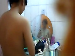 Asian bdsm air fuck showering and drying