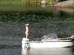 Nudist hinde sxsy has fun in the middle of a fucking underwear lake