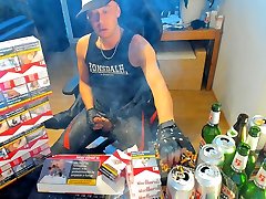 Cumshot indian girl bobye xnxx video in front of marlboro reds pack in leather