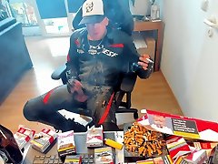 Another Cumshot in dainese leather while massive jump marlboro